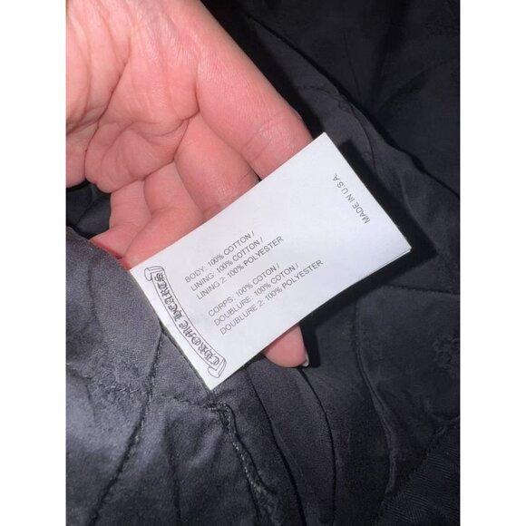 Chrome Hearts Black Denim Shirt Jacket With Quilted Lining & Silver Button Detai - Picture 5 of 16